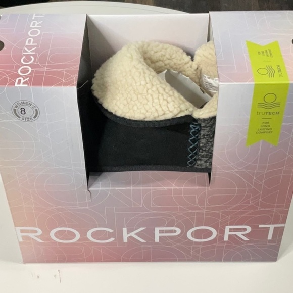 Rockport NWT Black & Gray Slipper Booties, Size 8 - Picture 1 of 5
